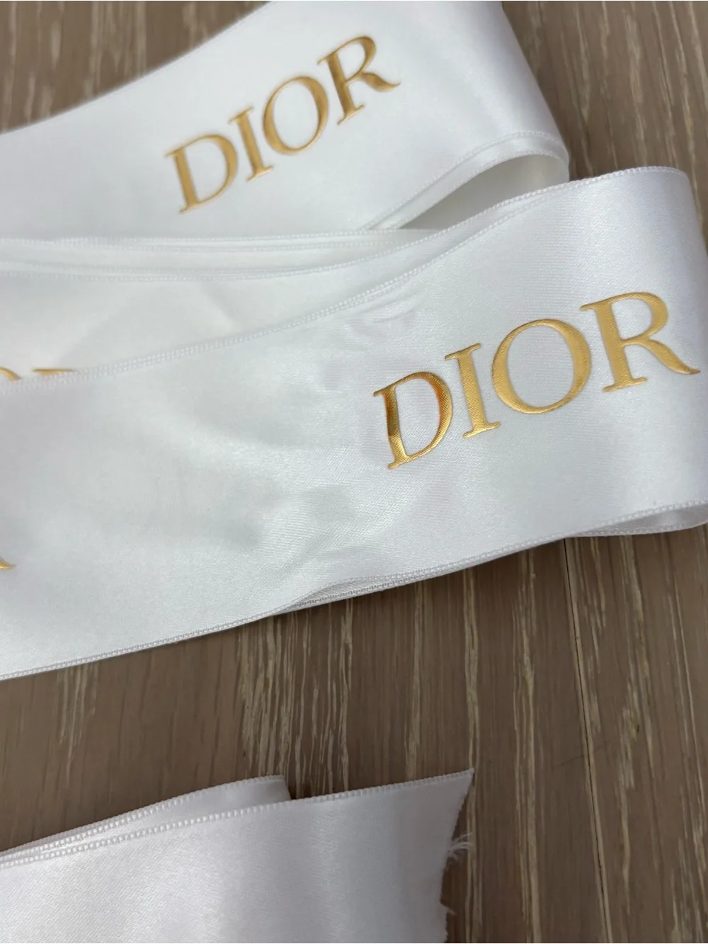 DIOR White Satin Logo Ribbon bundle - Luxury Gift Ribbon